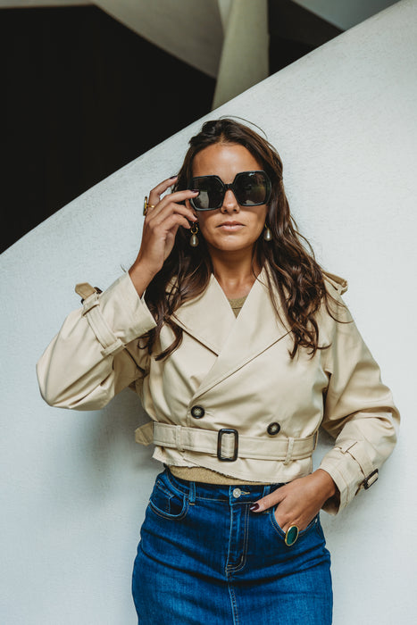 Mila Cropped Trench Jacket