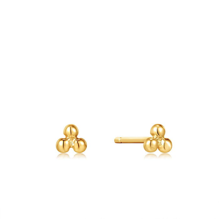 14kt Solid Gold Triple Studs